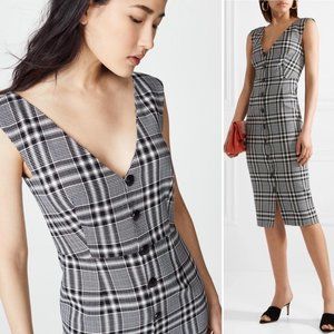 Veronica Beard Lark Cotton Plaid Midi Dress 4